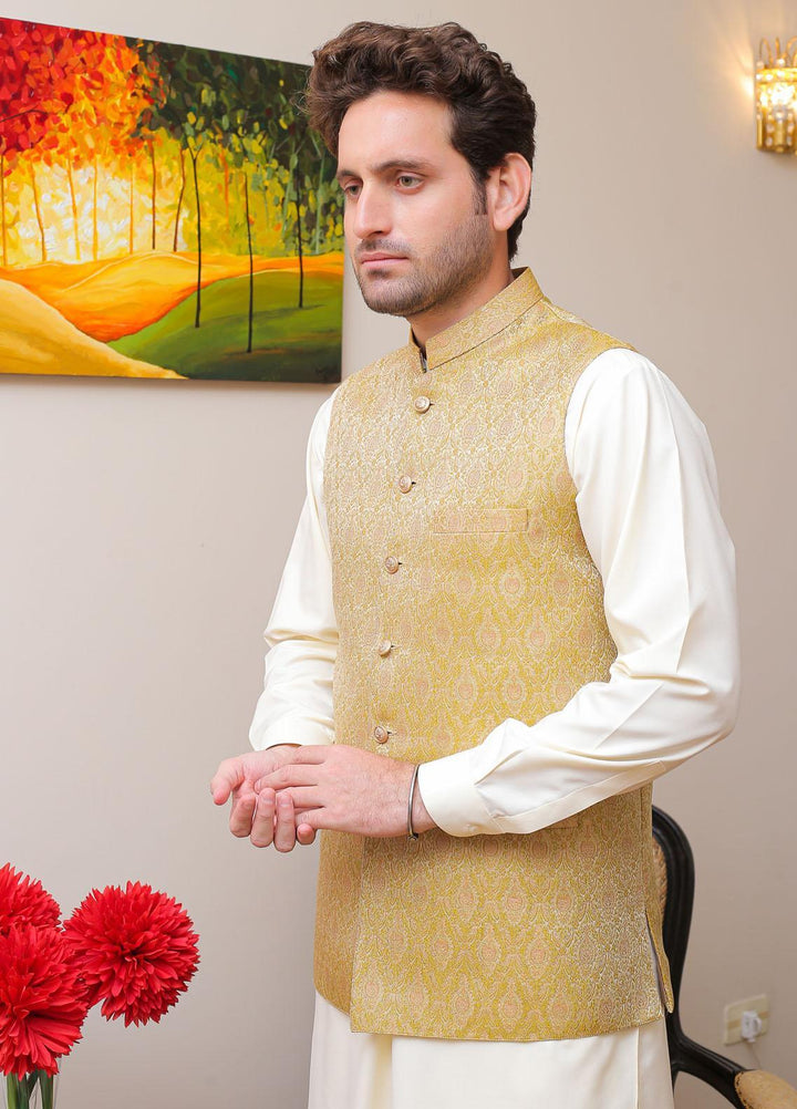 Real Image  Formal Waistcoat for Men -  WP - 120 Gold