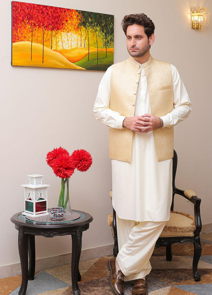 Real Image  Formal Waistcoat for Men -  WP - 138 Gold