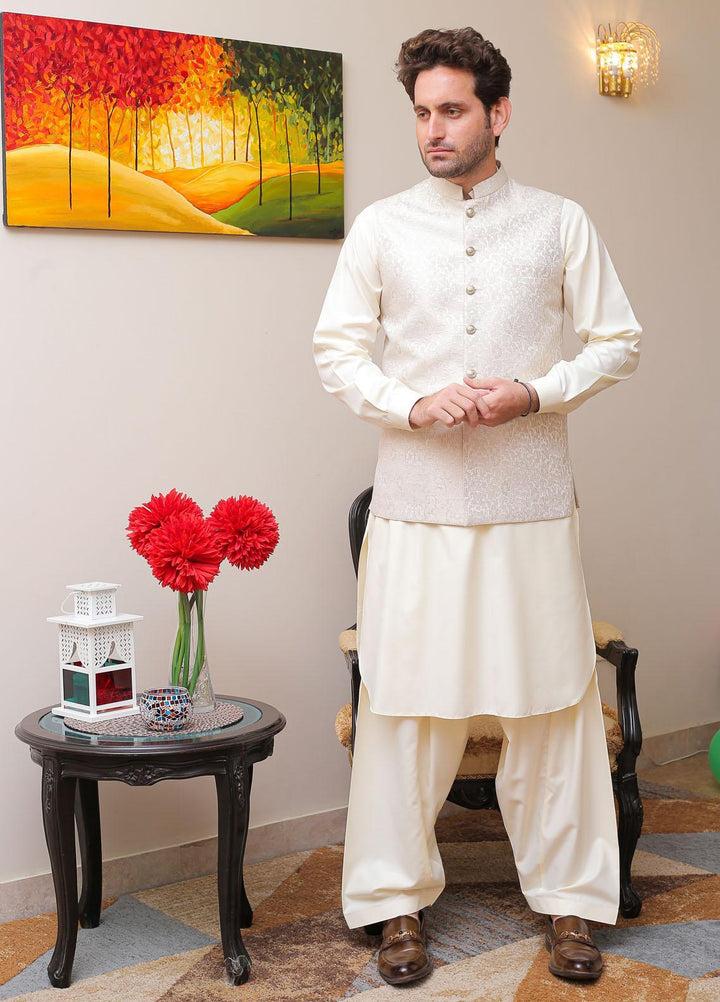 Real Image  Formal Waistcoat for Men -  WP - 142 Pearl Wht