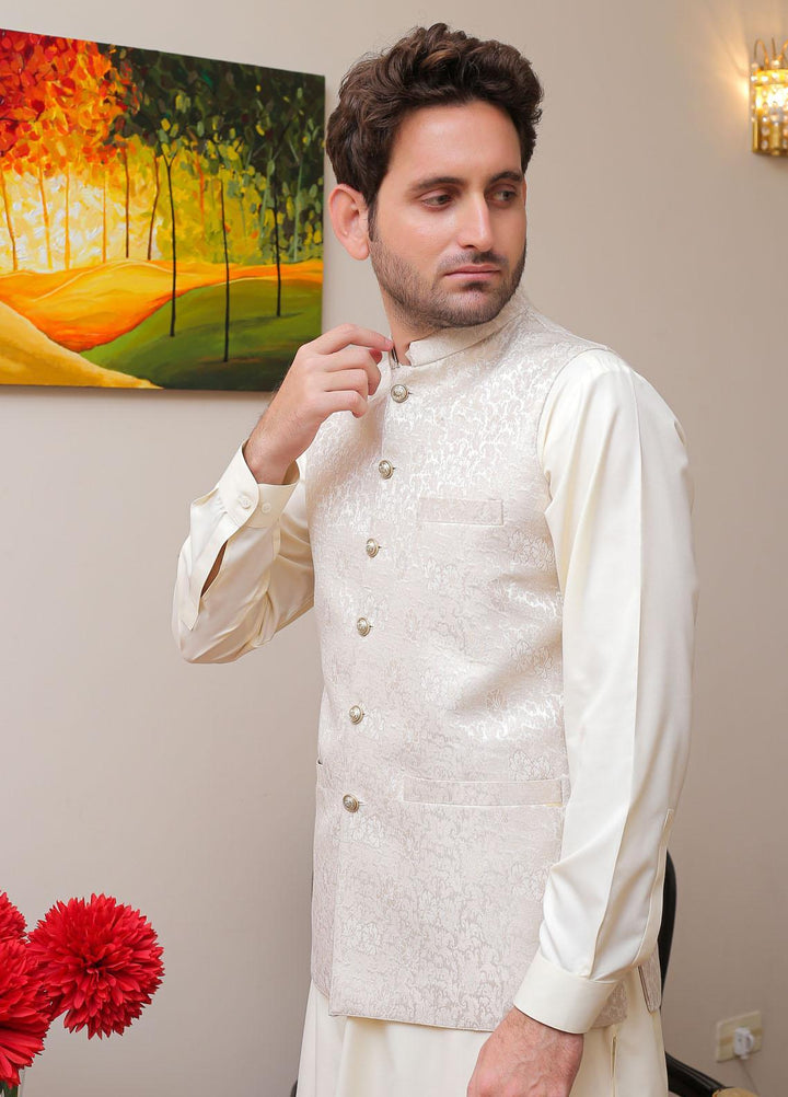 Real Image  Formal Waistcoat for Men -  WP - 142 Pearl Wht