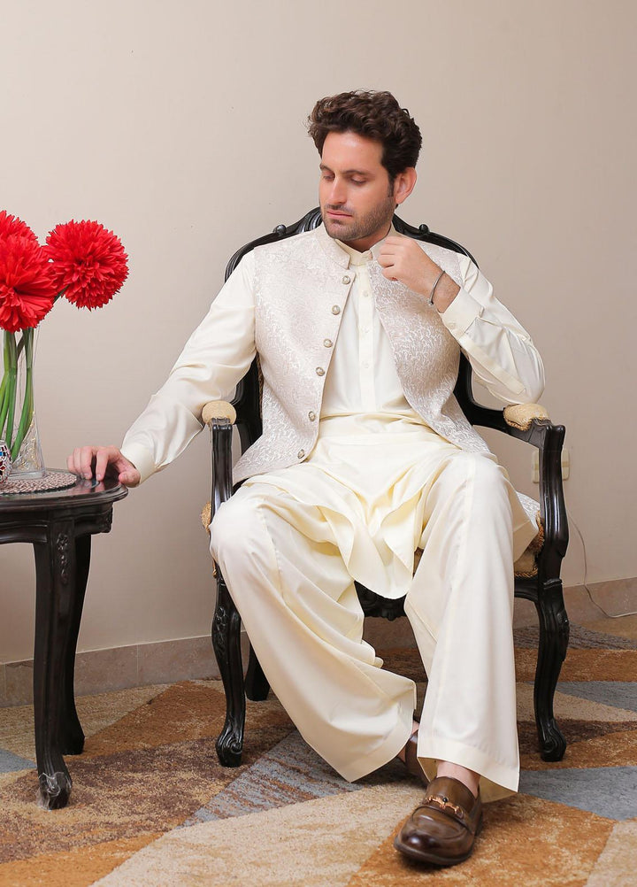 Real Image  Formal Waistcoat for Men -  WP - 142 Pearl Wht