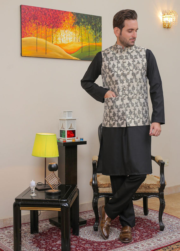 Real Image  Formal Waistcoat for Men -  WP - 150 Blk Gold