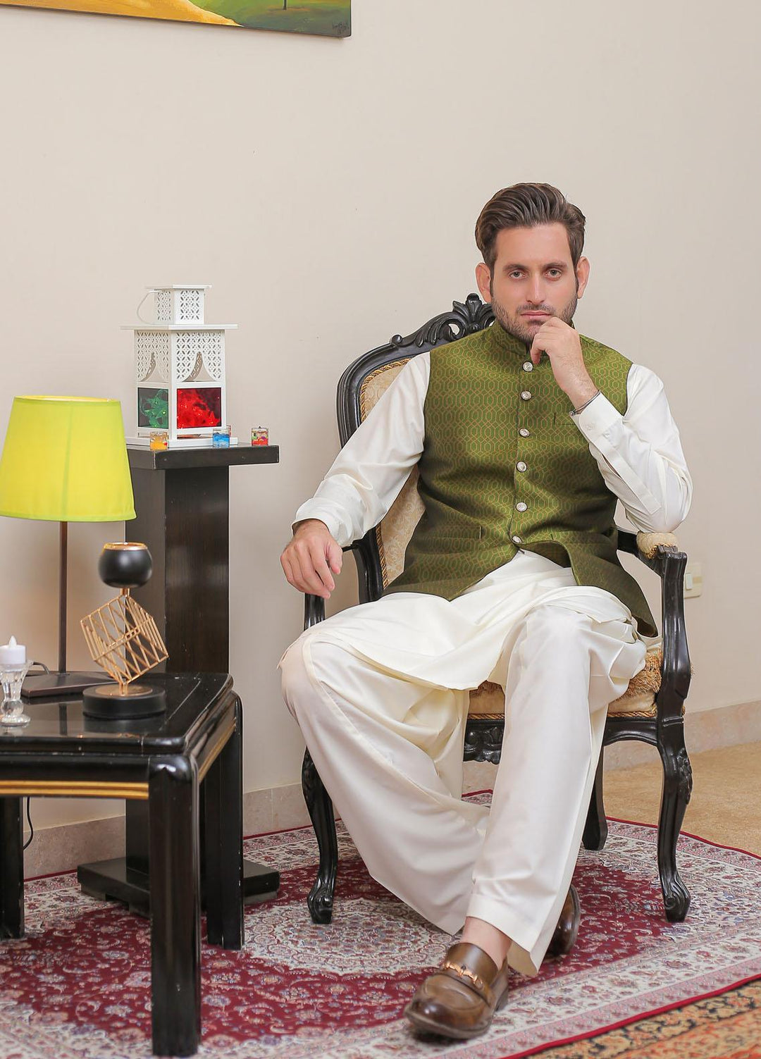 Real Image  Formal Waistcoat for Men -  WP - 151 Green