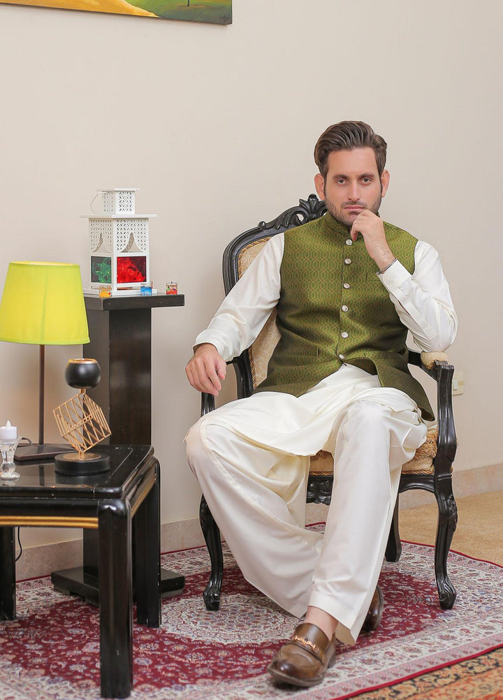 Real Image  Formal Waistcoat for Men -  WP - 151 Green