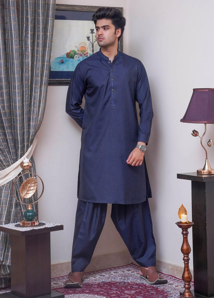 Real Image  Formal Kameez Shalwar for Men -  D-517 Blue