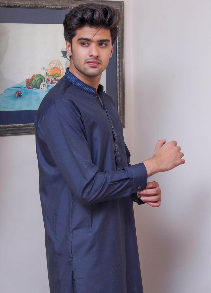 Real Image  Formal Kameez Shalwar for Men -  D-517 Blue