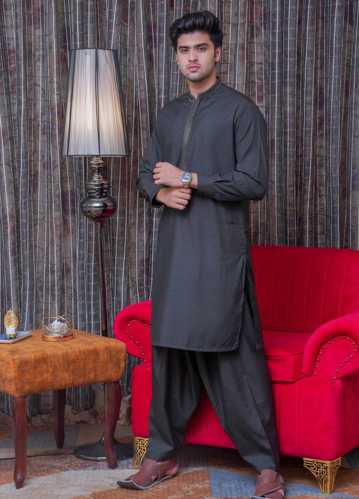 Real Image  Formal Kameez Shalwar for Men -  D-518 Green