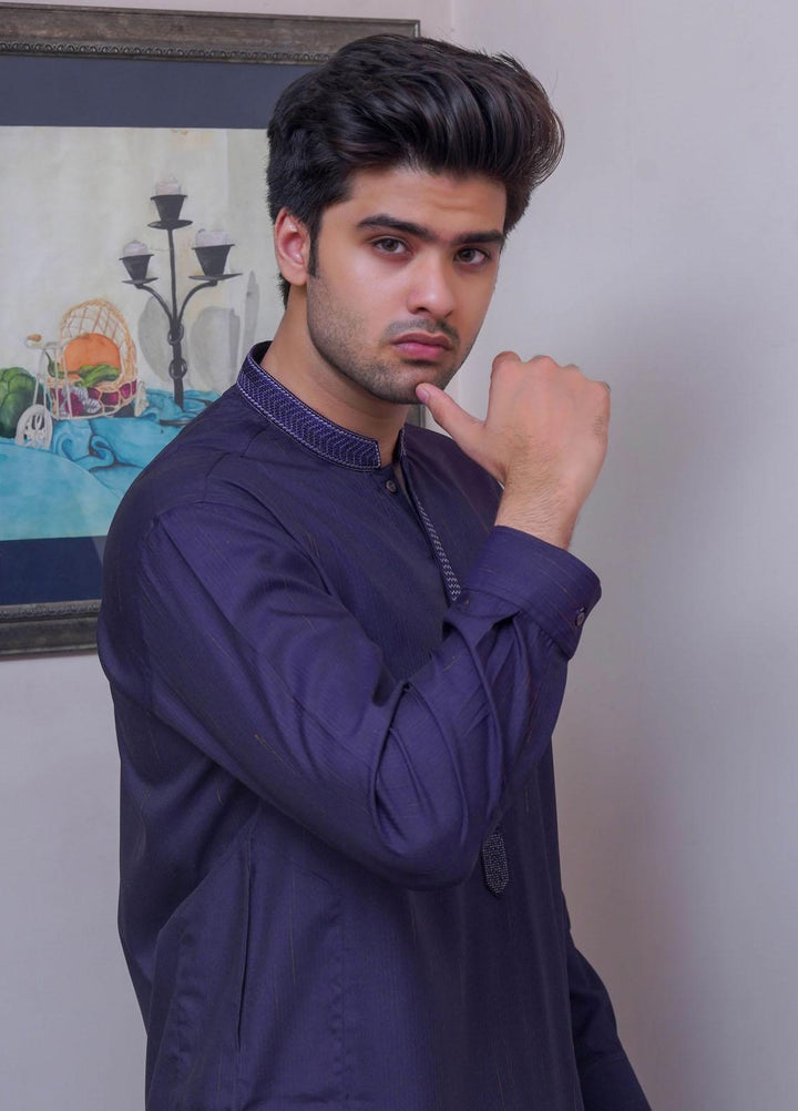 Real Image  Formal Kameez Shalwar for Men -  D-518 Purple