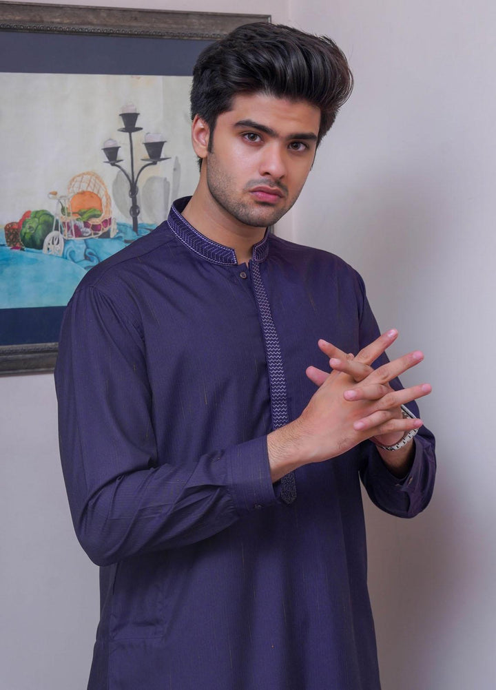 Real Image  Formal Kameez Shalwar for Men -  D-518 Purple