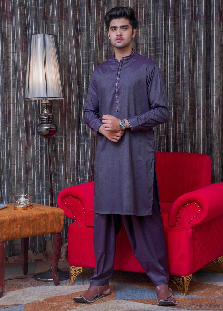 Real Image  Formal Kameez Shalwar for Men -  D-519 Purple