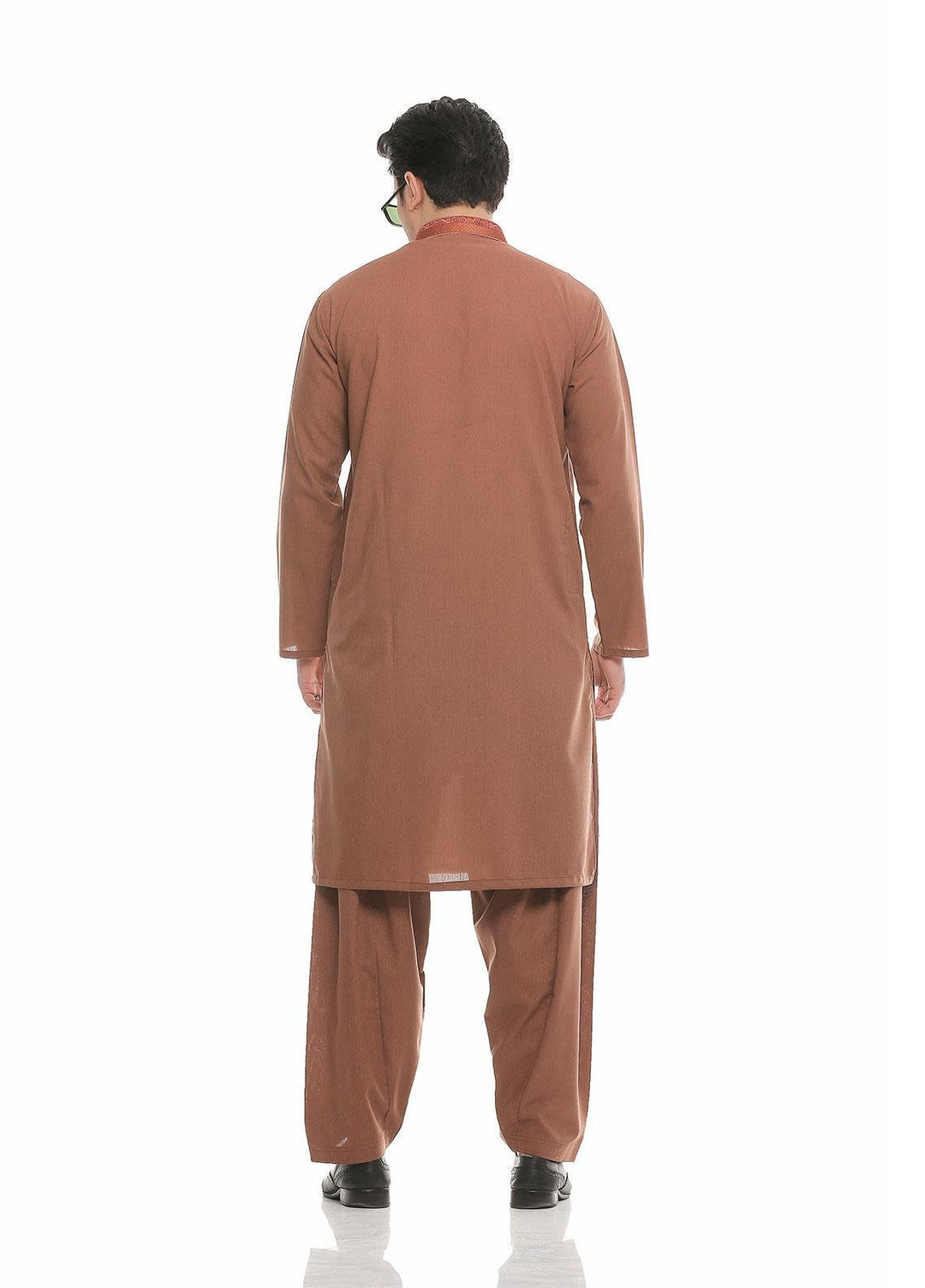 Real Image Wash N Wear Formal Kameez Shalwar for Men -  D-469 Rust