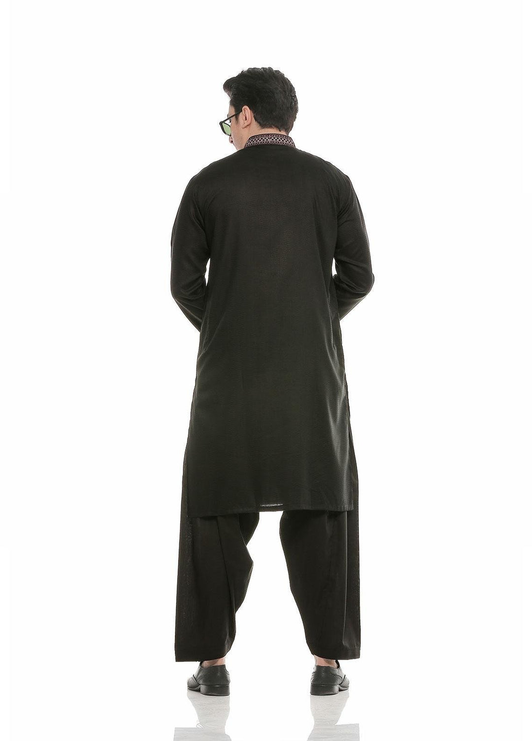 Real Image Wash N Wear Formal Men Kameez Shalwar -  D-475 Black