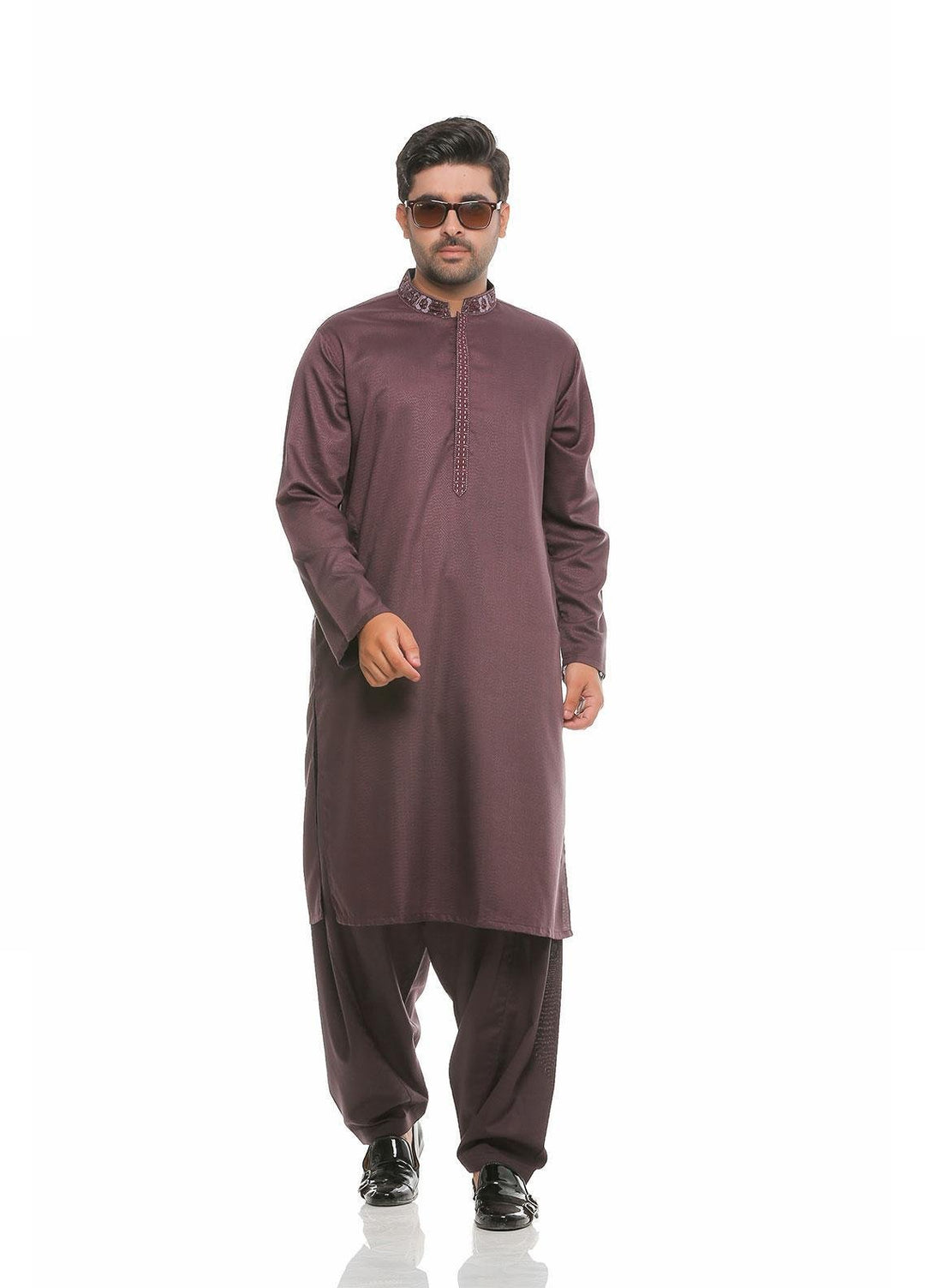 Real Image Wash N Wear Formal Kameez Shalwar for Men -  D-475 Purple