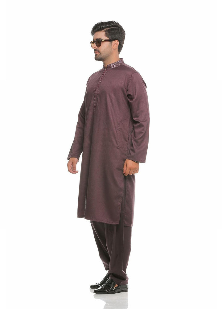 Real Image Wash N Wear Formal Kameez Shalwar for Men -  D-475 Purple