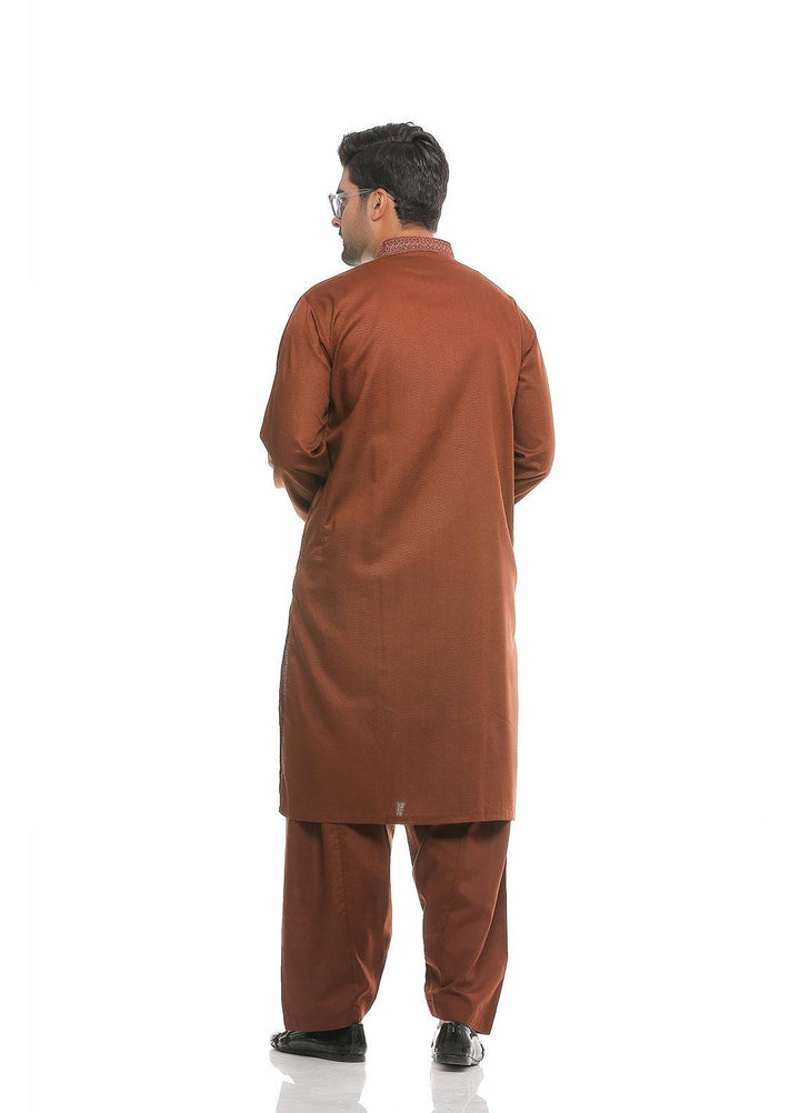 Real Image Wash N Wear Formal Men Kameez Shalwar -  D-475 Rust
