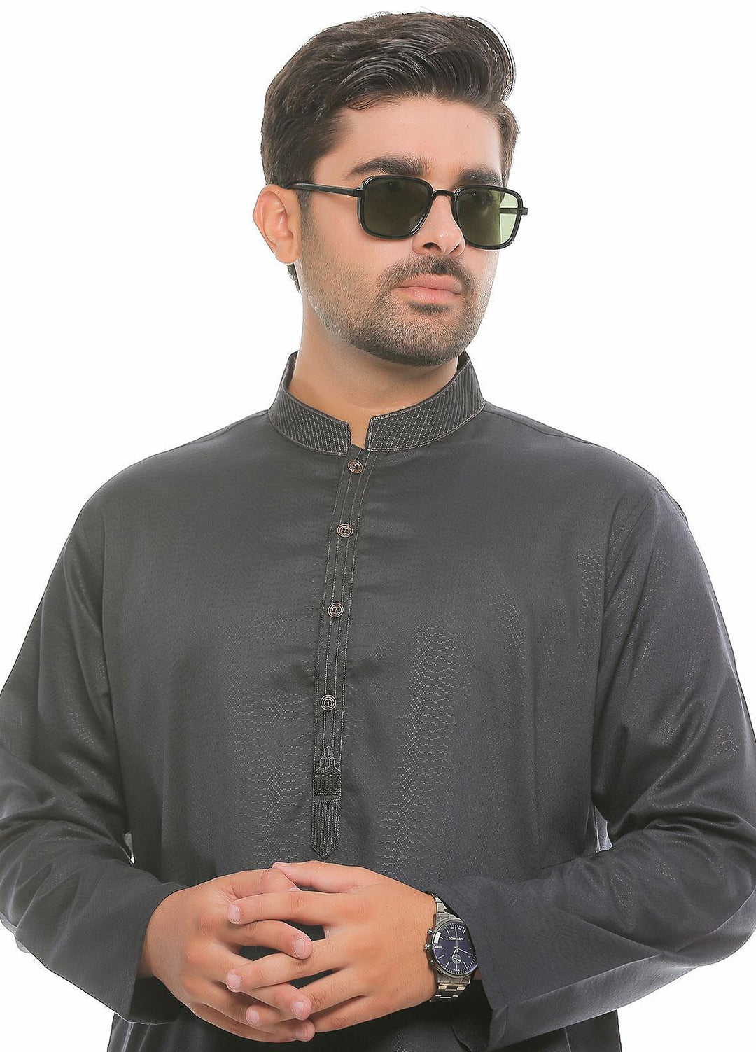 Real Image Wash N Wear Formal Men Kameez Shalwar -  D-476 Grey