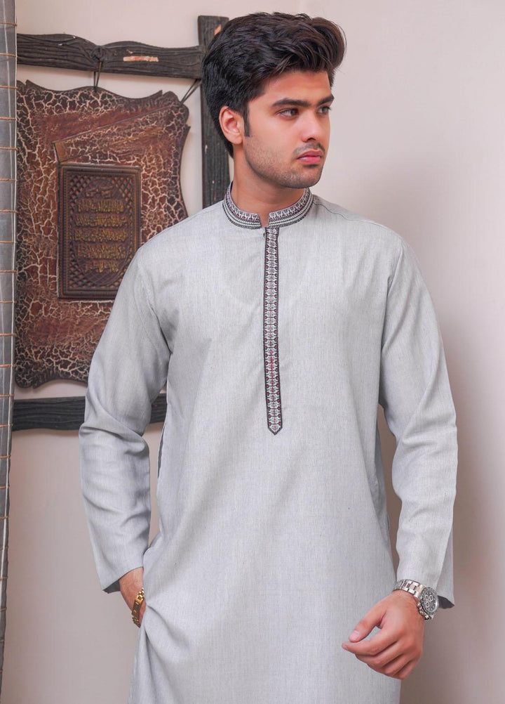 Real Image Blended Formal Kurta for Men -  D-424 Grey