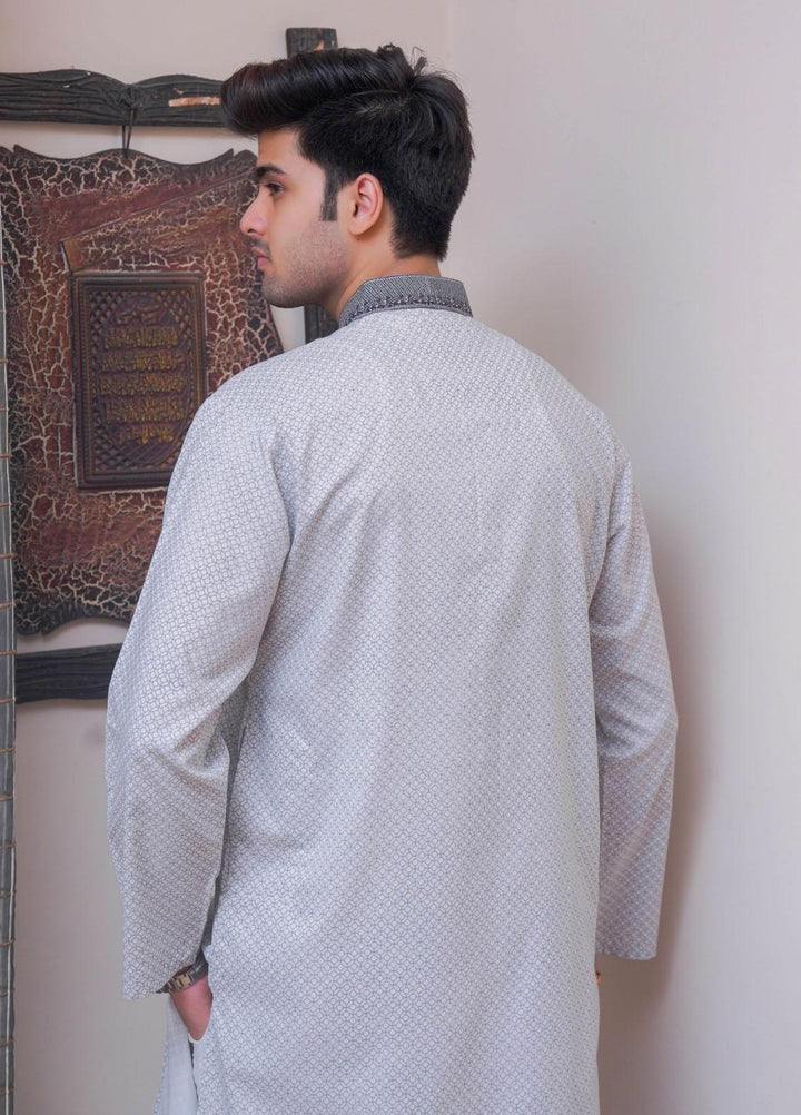 Real Image Blended Formal Men Kurta -  D-440B Grey