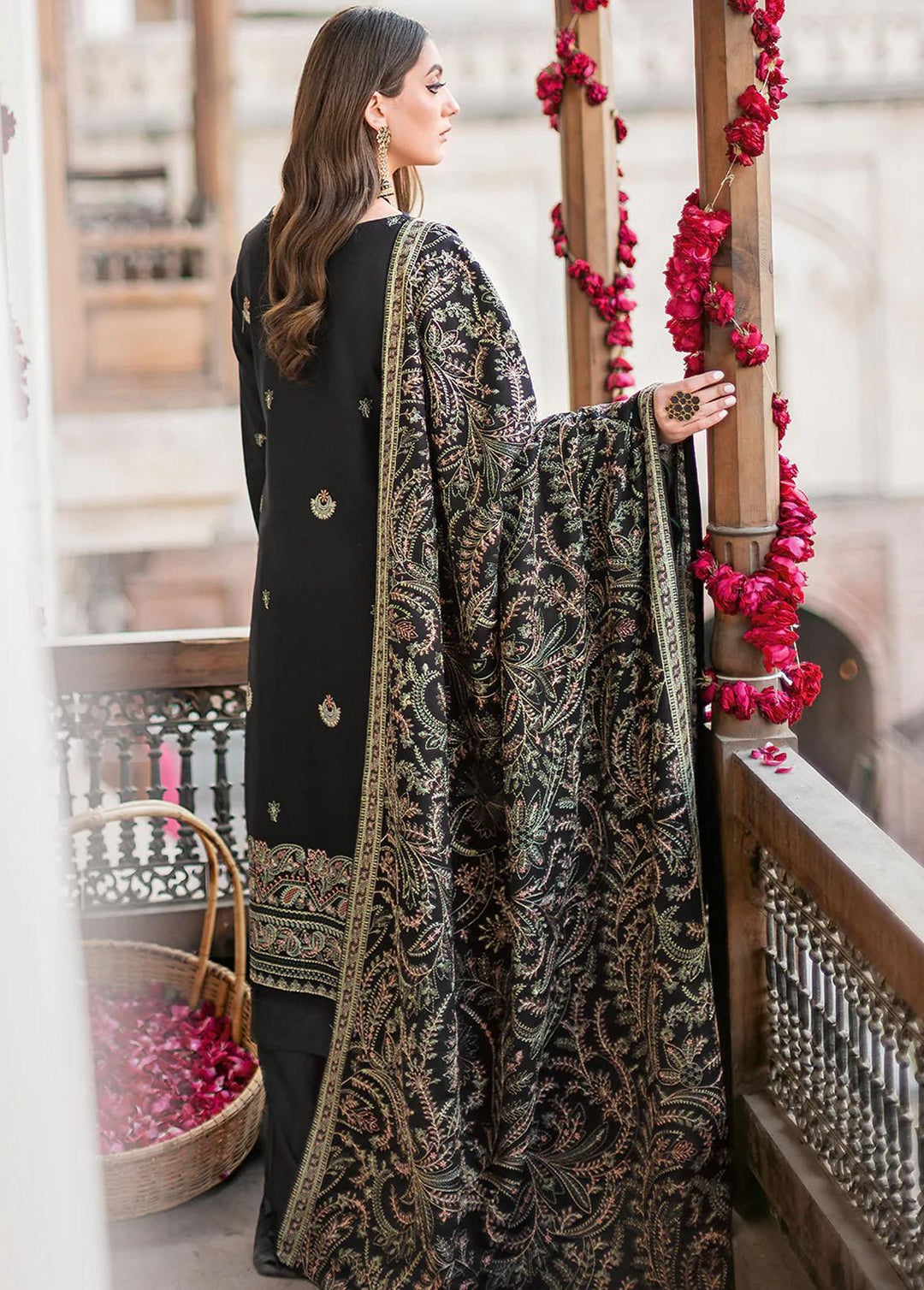 Reet By Ramsha Embroidered Karandi Suits Unstitched 3 Piece RSH22-R8 R-803 - Luxury Collection