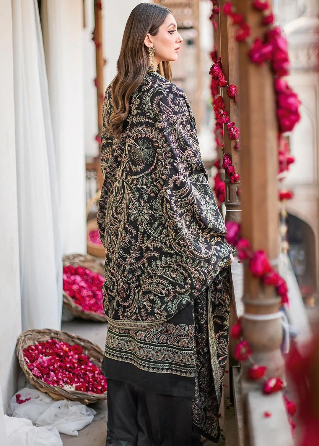 Reet By Ramsha Embroidered Karandi Suits Unstitched 3 Piece RSH22-R8 R-803 - Luxury Collection