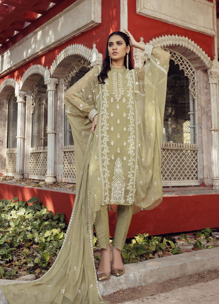 Shamooz Luxury Pret  Chiffon 3 Piece Suit Mint Aura SEM-0421