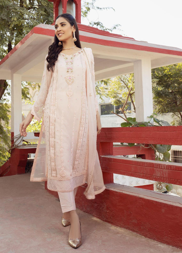Shamooz Luxury Pret  Chiffon 3 Piece Suit Pink Tone SEM-0417