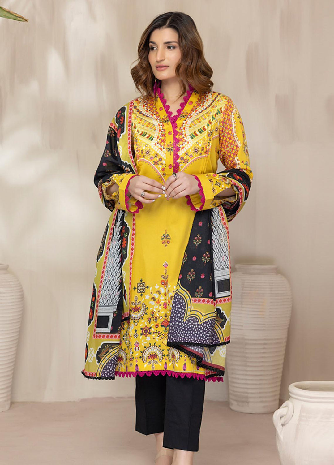 Regalia Textiles Printed Cotton Satin Suits Unstitched 3 Piece RGT22CS D6 - Festive Collection