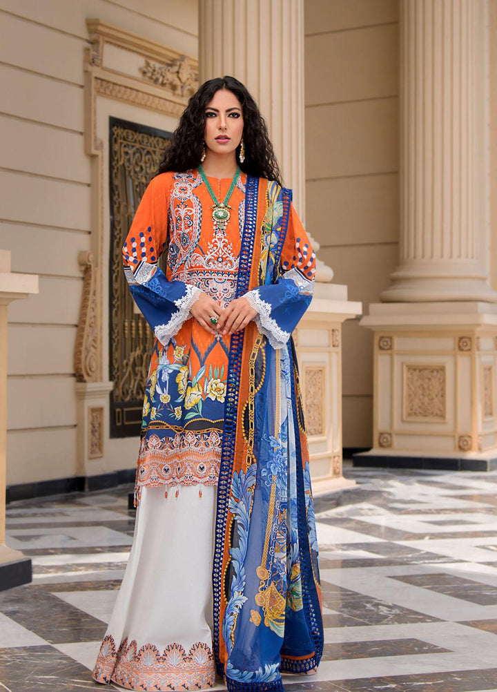 Reign Embroidered Lawn Suits Unstitched 3 Piece RGN21RG JAY - Summer Collection