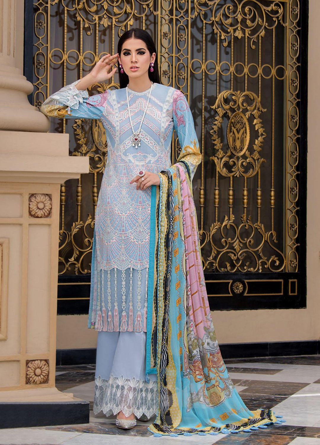 Reign Embroidered Lawn Suits Unstitched 3 Piece RGN21RG TALIA - Summer Collection