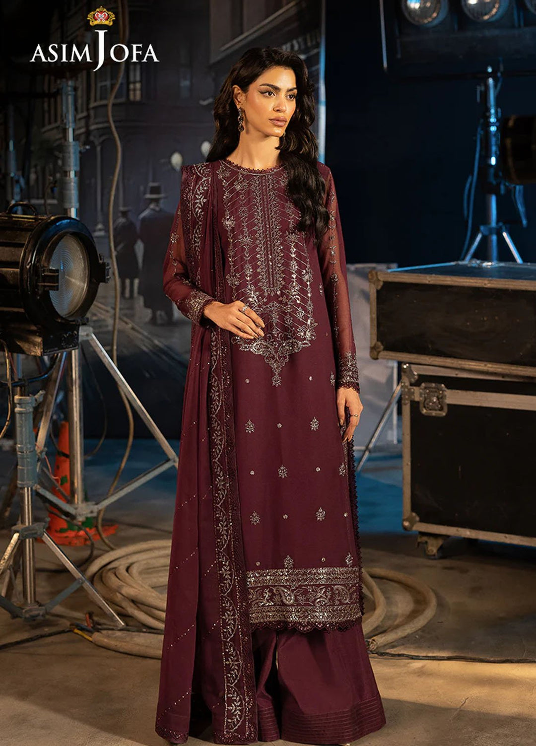 Rejoice by Asim Jofa Embroidered Chiffon Suits Unstitched 3 Piece AJ25RF AJLFF-06-UNS - Festive Collection