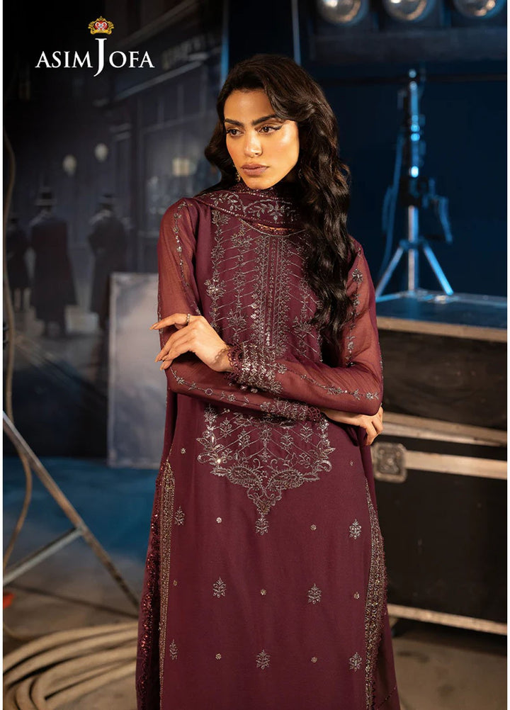 Rejoice by Asim Jofa Embroidered Chiffon Suits Unstitched 3 Piece AJ25RF AJLFF-06-UNS - Festive Collection