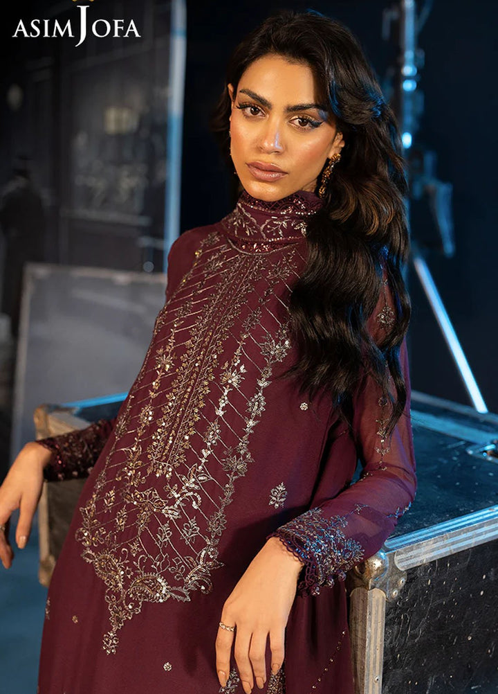 Rejoice by Asim Jofa Embroidered Chiffon Suits Unstitched 3 Piece AJ25RF AJLFF-06-UNS - Festive Collection