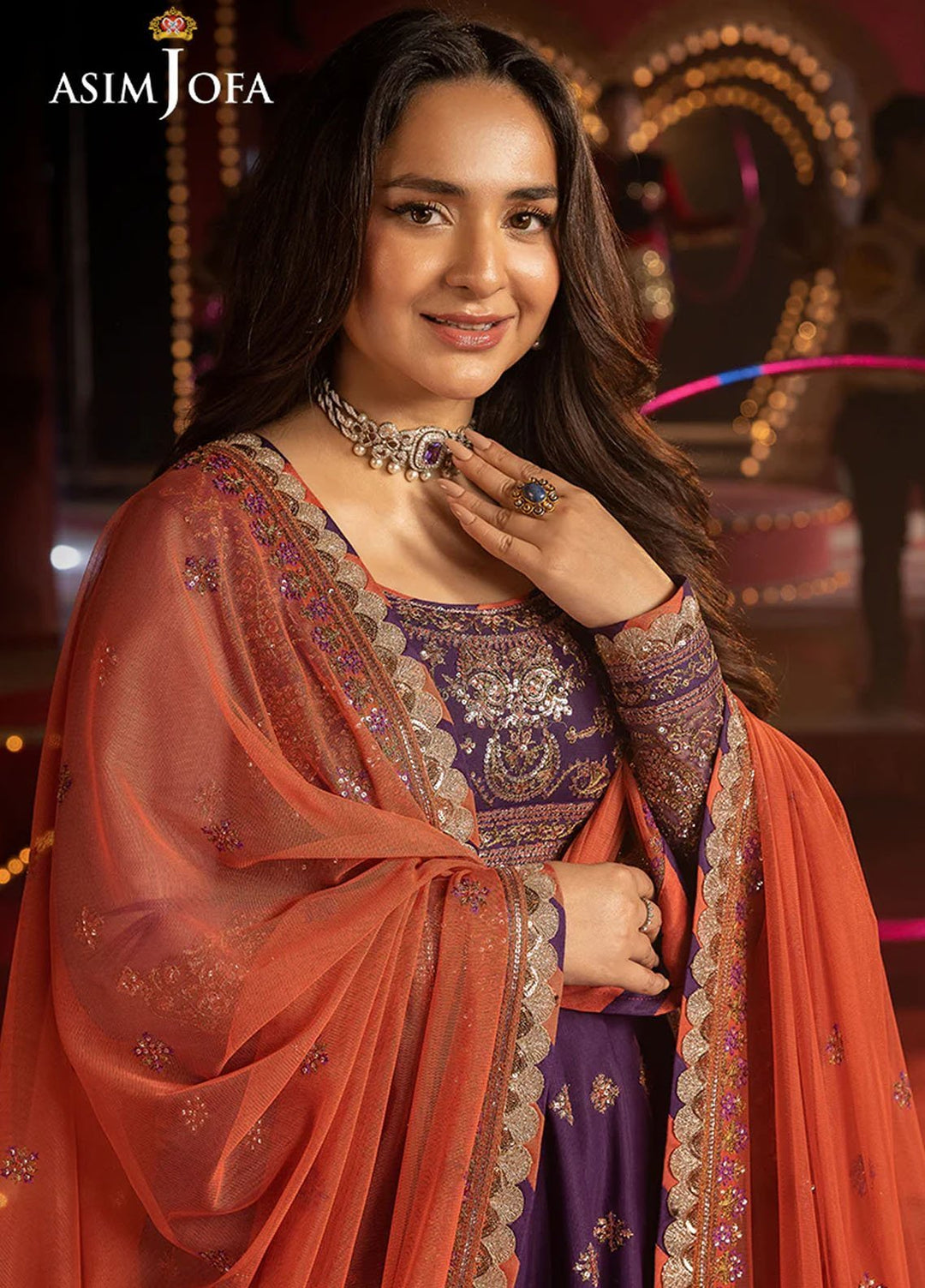 Rejoice by Asim Jofa Embroidered Net Suits Unstitched 3 Piece AJ25RF AJLFF-01-UNS - Festive Collection