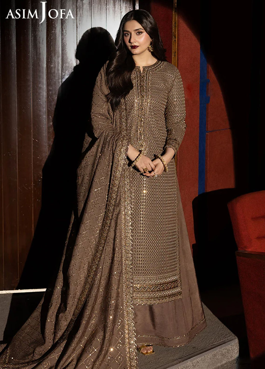 Rejoice by Asim Jofa Embroidered Paper Cotton Suits Unstitched 3 Piece AJ25RF AJLFF-08-UNS - Festive Collection