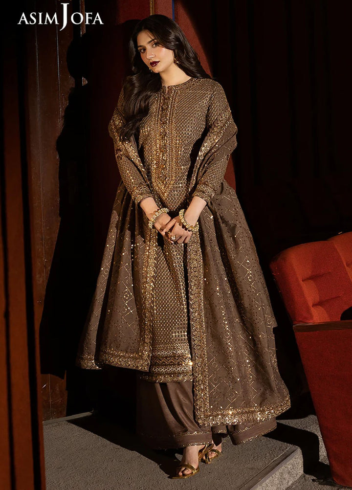Rejoice by Asim Jofa Embroidered Paper Cotton Suits Unstitched 3 Piece AJ25RF AJLFF-08-UNS - Festive Collection