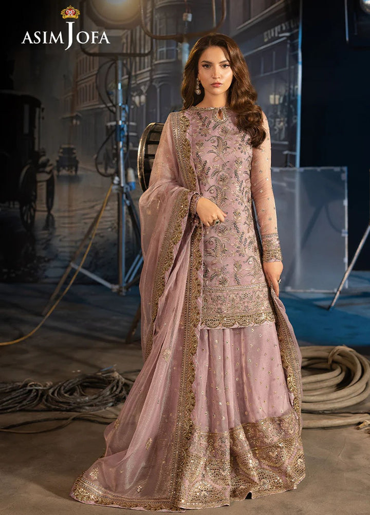 Rejoice by Asim Jofa Embroidered Zari Net Suits Unstitched 3 Piece AJ25RF AJLFF-18-UNS - Festive Collection
