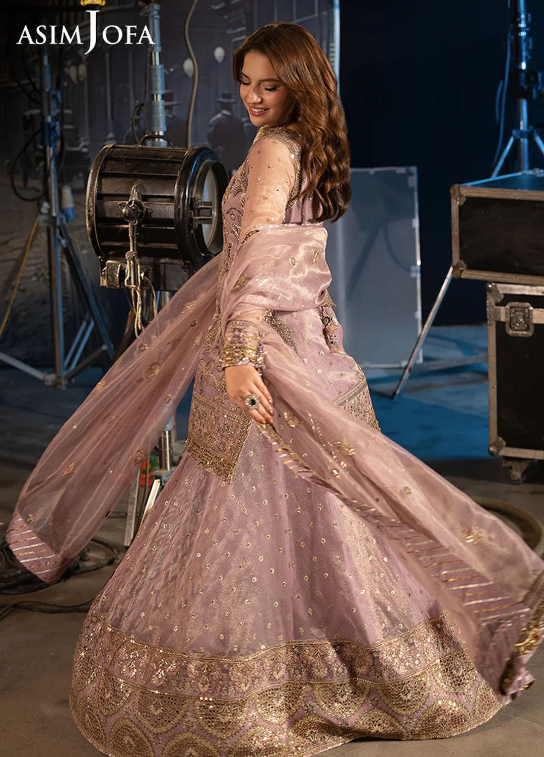 Rejoice by Asim Jofa Embroidered Zari Net Suits Unstitched 3 Piece AJ25RF AJLFF-18-UNS - Festive Collection