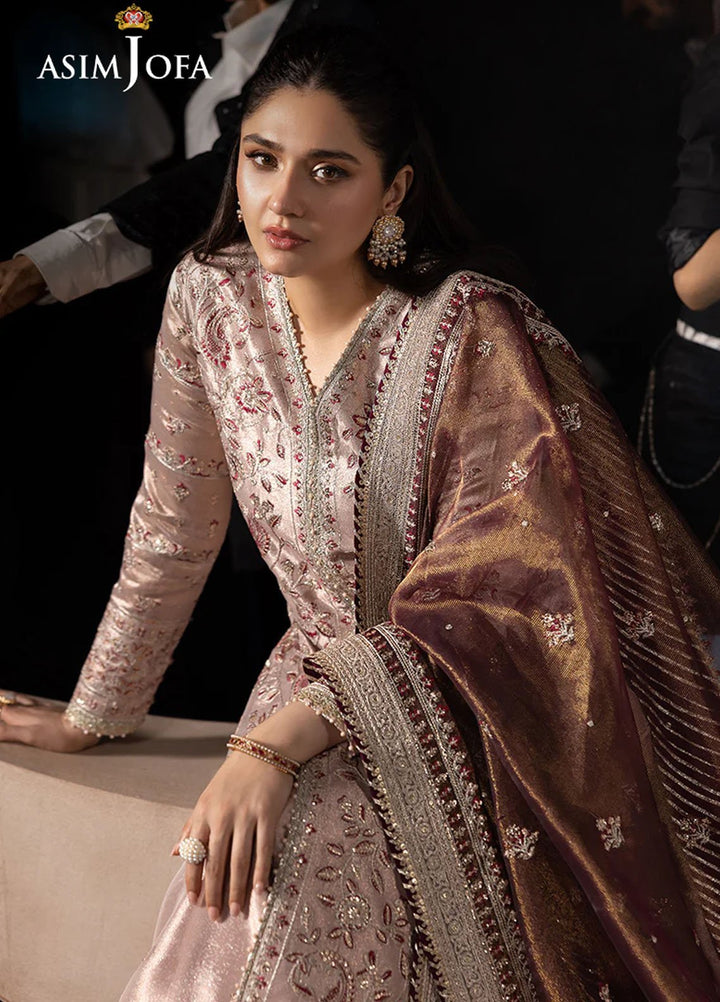 Rejoice by Asim Jofa Embroidered Zari Tissue Suits Unstitched 3 Piece AJ25RF AJLFF-10-UNS - Festive Collection