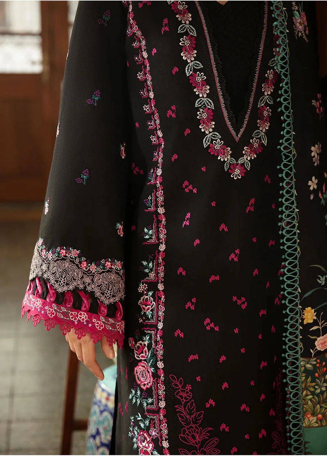 Republic WomensWear Embroidered Khaddar Suits Unstitched 3 Piece RW24W D10 Kian - Winter Collection