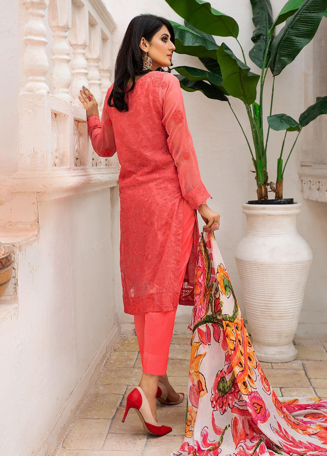 Resham Ghar Embroidered Chiffon Suits Unstitched 2 Piece RG21EC RGSD-03 - Luxury Collection