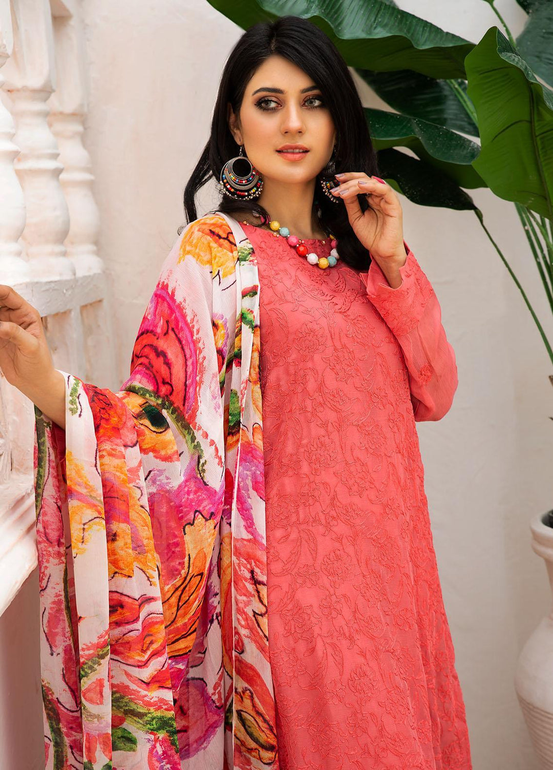 Resham Ghar Embroidered Chiffon Suits Unstitched 2 Piece RG21EC RGSD-03 - Luxury Collection