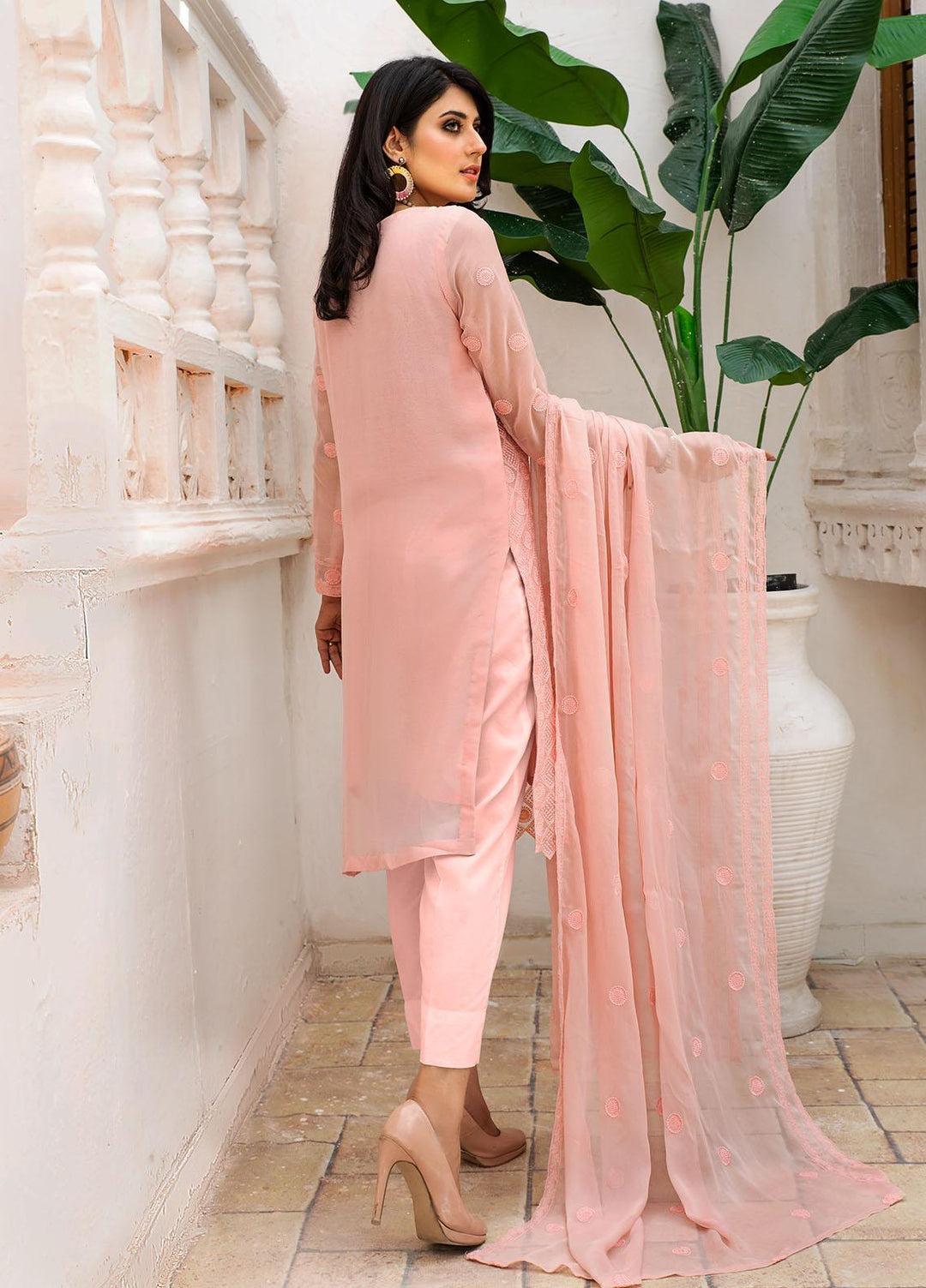 Resham Ghar Embroidered Chiffon Suits Unstitched 2 Piece RG21EC RGSD-08 - Luxury Collection