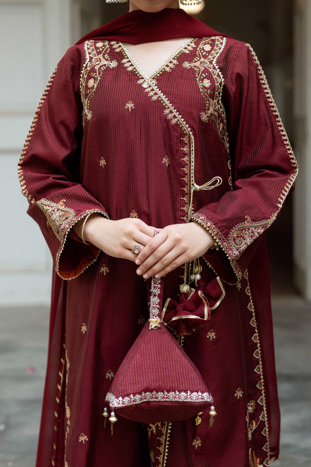 Omal by Komal Pret 3 Piece Cotton Susi Suit Anarkali - Festive Collection