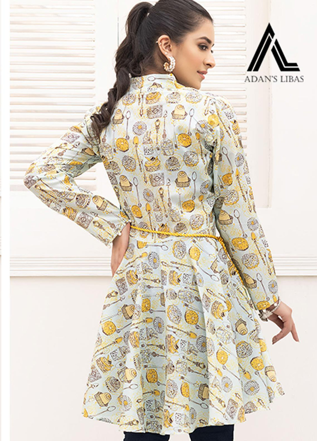 Adan's Libas Printed Lawn Stitched Kurtis AL21RT D-15