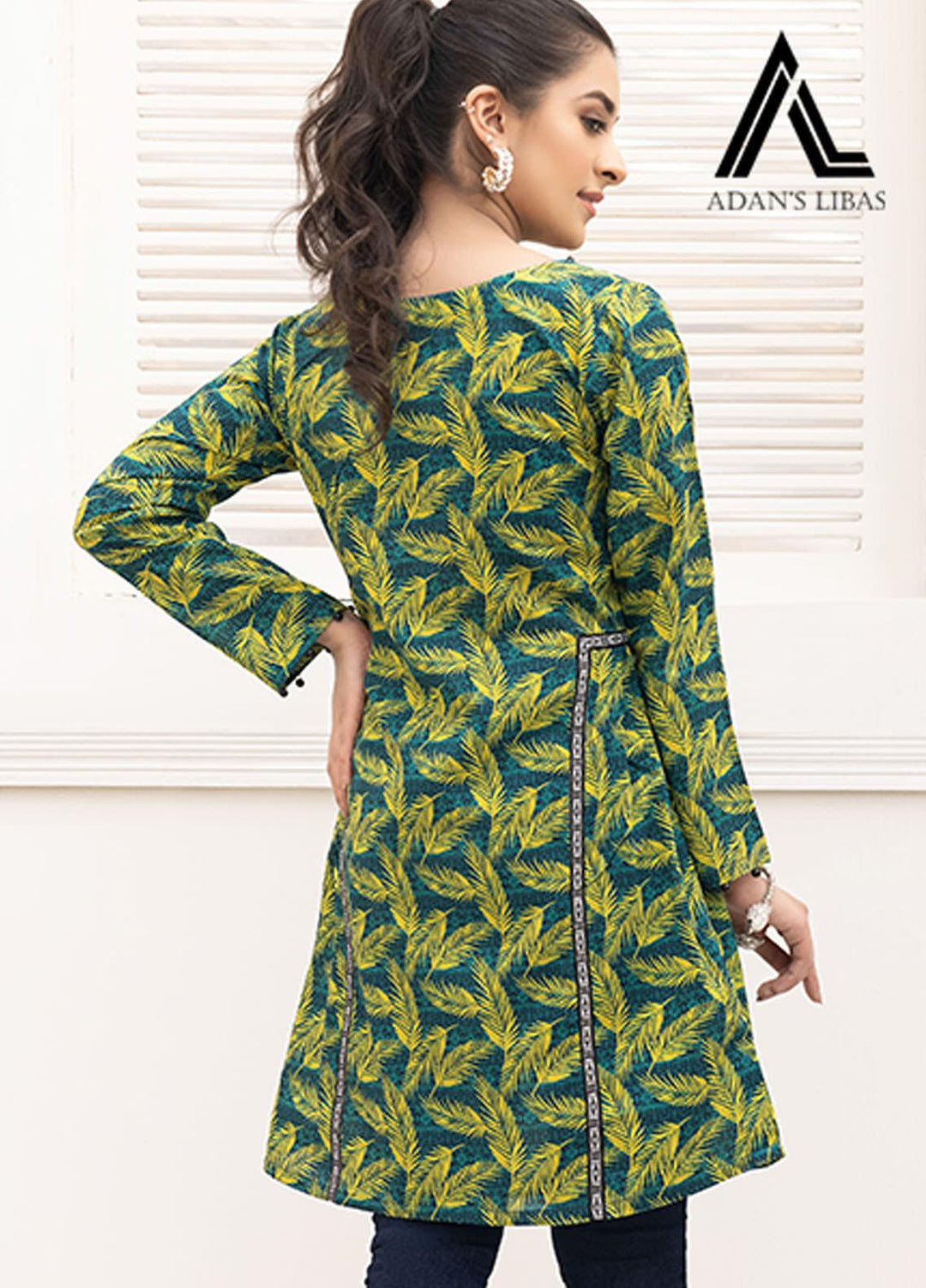 Adan's Libas Printed Lawn Stitched Kurtis AL21RT D-16