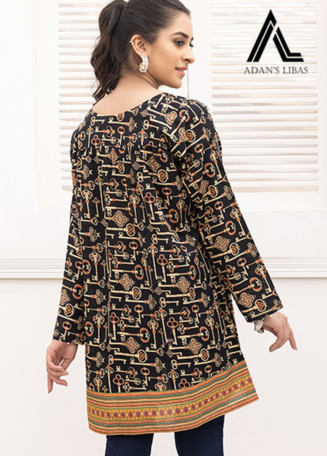 Adan's Libas Printed Lawn Stitched Kurtis AL21RT D-18