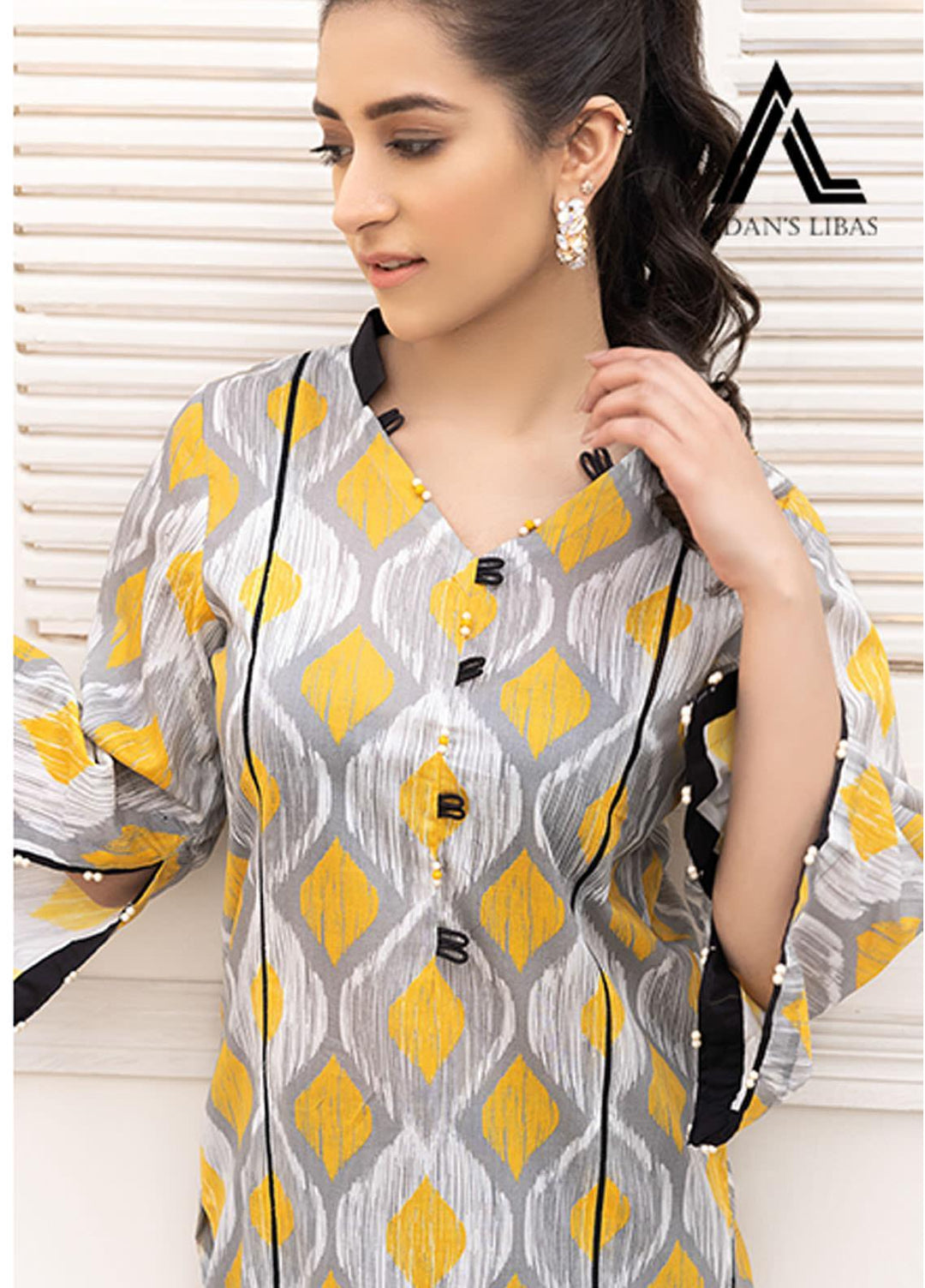 Adan's Libas Printed Lawn Stitched Kurtis AL21RT D-19