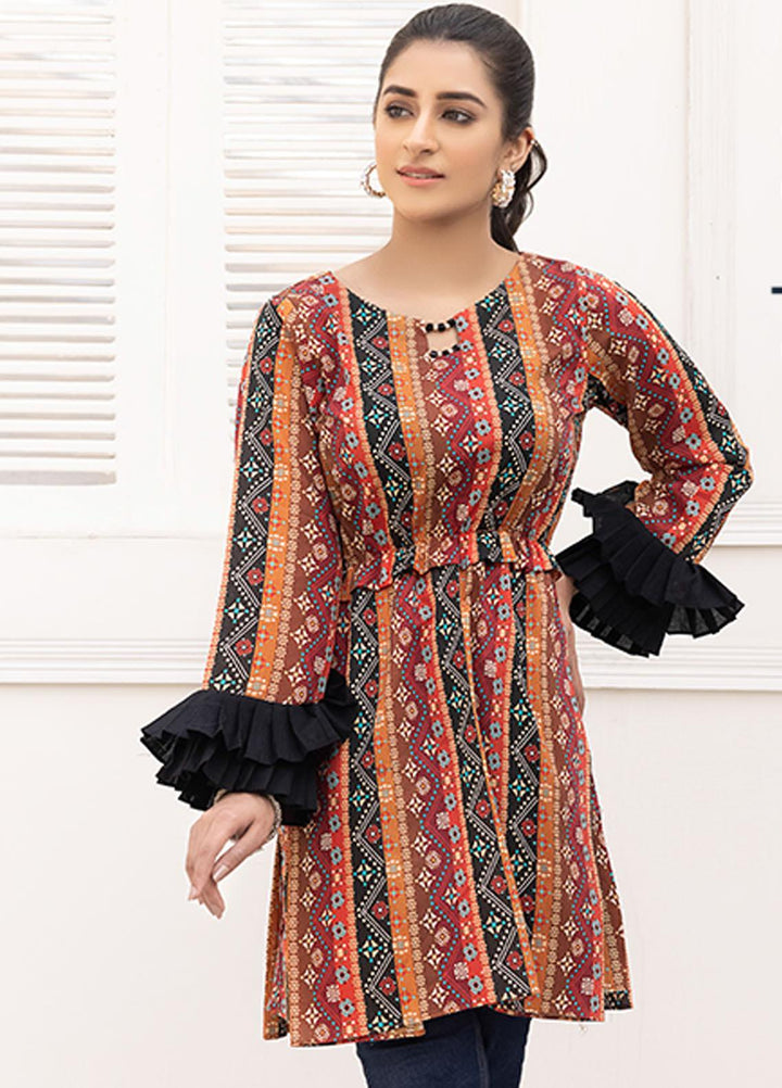 Adan's Libas Printed Lawn Stitched Kurtis AL21RT D-21