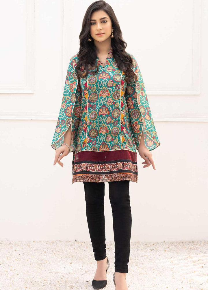 Adan's Libas Printed Lawn Stitched Kurtis D-01