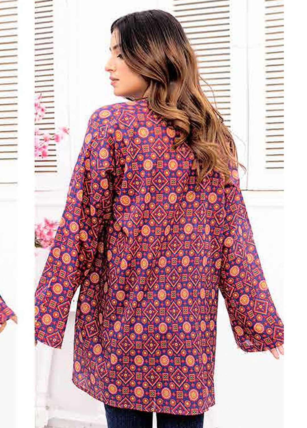 Adan's Libas Printed Lawn Stitched Kurtis D-09